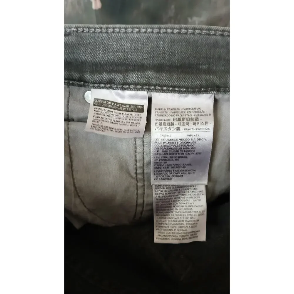 Levis 512 Jeans Mens 33x31 Black Denim Faded Slim Fit Tapered Leg Stretch Adult